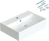 Waschbecken keramik 50 x 35 x 12.5 cm,Weiß, Eckig Produktbild-Vorschau 1