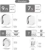 Diagrams showing the dimensions and capacities of porcelain dinnerware. Produktbild-Vorschau