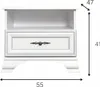 Nachttisch weiß matt 55x41x47 cm mit Schublade und Regal im Produktbild-Vorschau 4