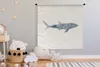 MuchoWow® Wandteppich Wandbehang Hai - Meer - Aquarell - Produktbild-Vorschau 3