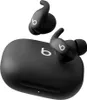 A pair of black wireless earbuds and their charging case are displayed against a white background. Produktbild-Vorschau