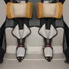 Close-up view of the interior of a child trailer, showing the seating and harness system. Produktbild-Vorschau
