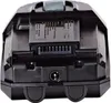 The underside of a black electronic device, likely a battery pack, is shown. Voir les images du produit