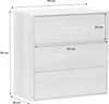 A diagram of a three-drawer chest of drawers with dimensions indicated. Anteprima dell’immagine prodotto