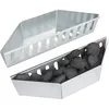 Two metal charcoal baskets for a grill, one empty and one filled with charcoal. Produktbild-Vorschau