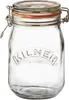 A clear studio shot of an empty Kilner jar with a wire bail closure and an orange rubber seal. Anteprima dell’immagine prodotto