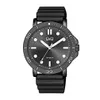 A black Q&Q wristwatch with a black strap is shown against a white background. Produktbild-Vorschau