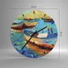 Wanduhr - Rund - Glasuhr - Łódź Hafen Bunt - 40x40cm - Produktbild-Vorschau 3