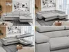 Ecksofa Sofa Grau, Wohnlandschaft L-Form mit Schlaffunktion Produktbild-Vorschau 13