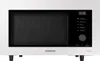 A front view of a white Samsung microwave oven with a black control panel and door. Voir les images du produit