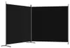 vidaXL Paravento a 2 ante, nero, 348 x 180 cm, in tessuto Anteprima dell’immagine prodotto 5