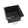 A black sink with white plumbing attached, isolated on a white background. Anteprima dell’immagine prodotto