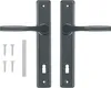 A set of door handles and screws on a white background. Anteprima dell’immagine prodotto