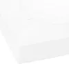 A close-up, angled view of a white fitted sheet or mattress protector. Produktbild-Vorschau