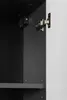 A close-up view of a cabinet hinge and shelf inside a dark gray cabinet. Náhled obrázku produktu