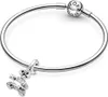 A silver Pandora bracelet with a Wall-E charm hanging from it. Podgląd zdjęcia produktu