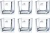 6er Set Teelichtgläser, Windlichter CUBE quadratisch H. 8cm Produktbild-Vorschau 1