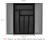 budu Besteckkasten #50 (Tiefe 50cm) aus Bambus - Schwarz - Produktbild-Vorschau 5