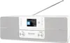 A white TechniSat DIGITRADIO 371 CD BT DAB+/UKW Radio Kompaktanlage mit Bluetooth is shown against a white background. Voir les images du produit