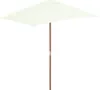 Parasol avec mât en bois 150 x 200 cm Sable Voir les images du produit 10