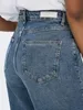 Straight Leg Denim Jeans High Waist Schlag Hose Weites Bein Produktbild-Vorschau 4