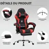 Gaming Stuhl mit Fußstütze, 135° verstellbarer Rückenlehne, Produktbild-Vorschau 4