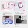 Collage of images showing features of a sewing machine. Náhled obrázku produktu