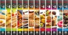 A collage of 12 different food items, each in its own vertical panel, with numbered icons and brand logos at the top. Podgląd zdjęcia produktu