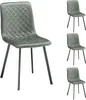 A set of four green dining chairs with black metal legs, displayed against a white background. Produktbild-Vorschau