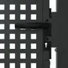 A close-up view of a black metal garden gate handle and lock mechanism. Náhľad obrázku produktu