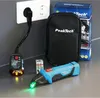 A PeakTech 3432 circuit finder and voltage tester set is displayed on a countertop, with a plug inserted into a wall socket. Náhľad obrázku produktu