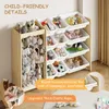 Spielzeug-Organizer 2-in-1, 12 Behälter, Kiefernholz, 120x28x80 cm Productafbeelding-voorbeeld