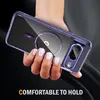 A hand holding a clear purple phone case with a magnetic ring inside. Náhled obrázku produktu