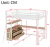 Flieks Etagenbett 140x200cm mit Schreibtisch, Hochbett mit Produktbild-Vorschau 7