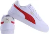 A pair of white Puma sneakers with red accents and gold branding. Produktbild-Vorschau