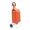 An orange shopping trolley with black wheels is shown against a white background. Produktbild-Vorschau