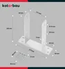 A diagram of a U-shaped post support with dimensions and screws. Náhľad obrázku produktu