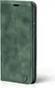 A green flip cover for a smartphone, shown from the side. Produktbild-Vorschau