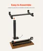 An illustration showing the assembly steps for a height-adjustable desk frame. Produktbild-Vorschau