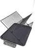 A black dish drying rack with a cutlery holder is shown on a white background. Náhled obrázku produktu