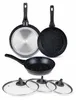 BEM Pfannen-Set mit Glasdeckeln – 3-teilig (20, 24, 28 cm) Produktbild-Vorschau 2
