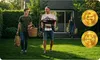 A family is walking in their yard carrying items for a barbecue. Anteprima dell’immagine prodotto