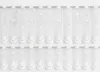 Two rows of white lace curtains with a coffee cup and heart pattern, hanging from a rod. Produktbild-Vorschau