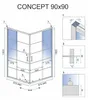 Sprchový Kút CONCEPT Black 90x90 Náhľad obrázku produktu 5