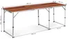 Tavolino da campeggio pieghevole, piano marrone, 180x60 cm, Anteprima dell’immagine prodotto 7