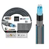A coiled garden hose and a cross-section of the hose. Voir les images du produit
