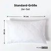 A white quilted pillow on a white background, with dimensions and product information displayed. Anteprima dell’immagine prodotto