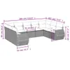 9-tlg. Garten-Sofagarnitur mit Kissen Schwarz Poly Rattan Produktbild-Vorschau 3