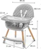 A diagram showing the dimensions of a baby high chair. Náhľad obrázku produktu