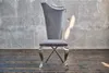 KAWOLA Stuhl AMALIA Esszimmerstuhl Barock Velvet grau Produktbild-Vorschau 1